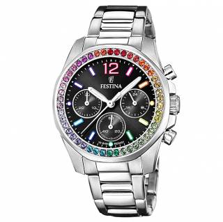 ΡΟΛΟΙ FESTINA  F20606/3 FESTINA Zircons Chronograph Silver Stainless Steel Bracelet