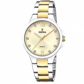 ΡΟΛΟΙ FESTINA F20618/1 FESTINA Crystals Two Tone Stainless Steel Bracelet