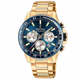 ΡΟΛΟΙ FESTINA F20634/2 FESTINA Chronograph Gold Stainless Steel Bracelet