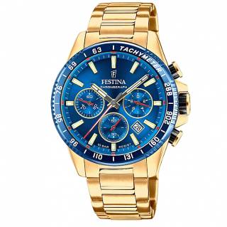 ΡΟΛΟΙ FESTINA F20634/3 FESTINA Chronograph Gold Stainless Steel Bracelet