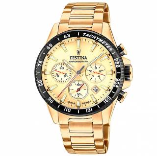 ΡΟΛΟΙ FESTINA F20634/6 FESTINA Chronograph Gold Stainless Steel Bracelet