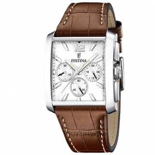 ΡΟΛΟΙ FESTINA F20636/1 FESTINA Chronograph Brown Leather Strap