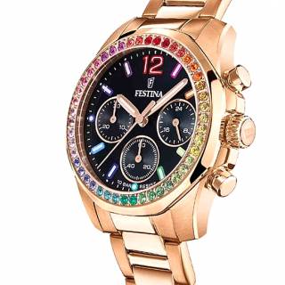 ΡΟΛΟΙ FESTINA  F20639/3 FESTINA Crystals Chronograph Rose Gold Stainless Steel Bracele