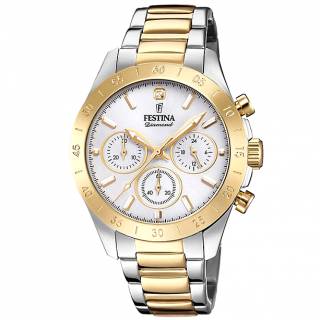 ΡΟΛΟΙ FESTINA F20651/1 FESTINA Diamond Chronograph Two Tone Stainless Steel Bracelet