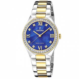 ΡΟΛΟΙ FESTINA F20659/2 FESTINA Crystals Solar Two Tone Stainless Steel Bracelet