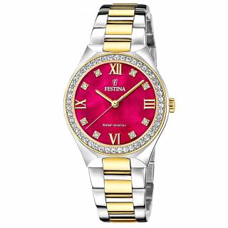 ΡΟΛΟΙ FESTINA  F20659/3 FESTINA Crystals Solar Two Tone Stainless Steel Bracelet