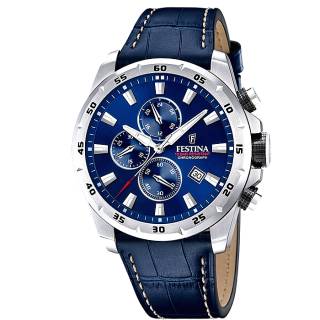 ΡΟΛΟΙ FESTINA   F20692/2 FESTINA Chrono Blue Leather Strap