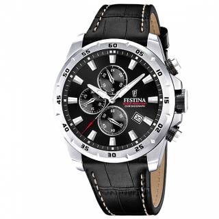 ΡΟΛΟΙ FESTINA   F20692/4 FESTINA Chronograph Black Leather Strap