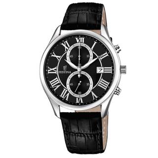 ΡΟΛΟΙ FESTINA F6855/4 FESTINA Chronograph Black Leather Bracelet