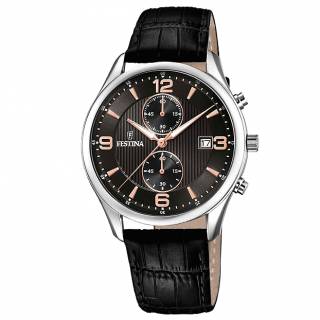 ΡΟΛΟΙ FESTINA F6855/7 FESTINA Chronograph Black Leather Strap