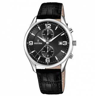 ΡΟΛΟΙ FESTINA F6855/8 FESTINA Chronograph Black Leather Strap