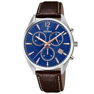 ΡΟΛΟΙ FESTINA F6860/6 FESTINA Mens Chronograph Brown Leather Strap