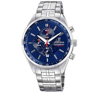 ΡΟΛΟΙ FESTINA  F6863/3 FESTINA Men's Chronograph Silver Stainless Steel Bracelet