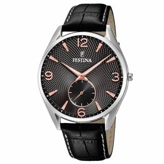 ΡΟΛΟΙ FESTINA    F6870/3  Festina Retro Black Leather Strap