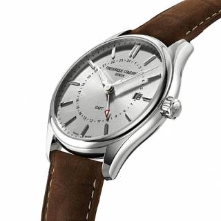 ΡΟΛΟΙ FREDERIQUE CONSTANT FC-252SS5B6 FREDERIQUE CONSTANT Classic GMT Brown Leather Strap