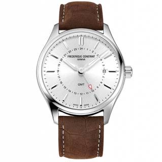 ΡΟΛΟΙ FREDERIQUE CONSTANT FC-252SS5B6 FREDERIQUE CONSTANT Classic GMT Brown Leather Strap