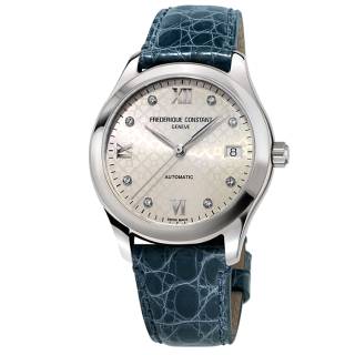 ΡΟΛΟΙ FREDERIQUE CONSTANT FC-303LGD3B6 FREDERIQUE CONSTANT Ladies Diamonds Automatic Blue Leather Strap Κωδικός μοντ