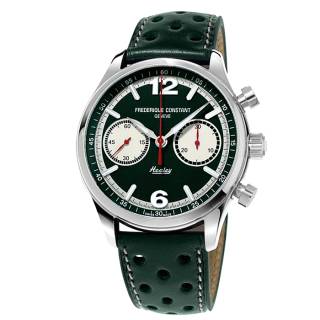 ΡΟΛΟΙ FREDERIQUE CONSTANT FC-397HGR5B6 FREDERIQUE CONSTANT Vintage Rally Healey Automatic Chronograph Green Leather Strap