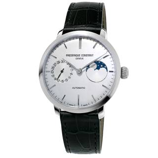 ΡΟΛΟΙ FREDERIQUE CONSTANT FC-702S3S6 FREDERIQUE CONSTANT Slimline Moonphase Manufacture Automatic Black Leather Strap