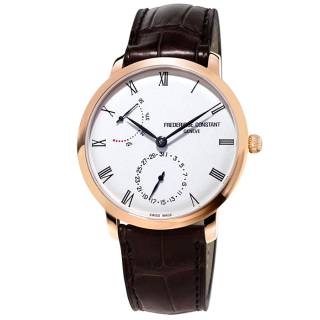 ΡΟΛΟΙ FREDERIQUE CONSTANT FC-723WR3S4 FREDERIQUE CONSTANT Slimline Power Reserve Manufacture Automatic Brown Leather Strap