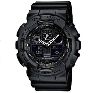 ΡΟΛΟΙ CASIO GA-100-1A1ER CASIO G-Shock Anadigi Black Rubber Strap