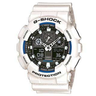 ΡΟΛΟΙ CASIO  GA-100B-7AER CASIO G-Shock Anadigi White Rubber Strap