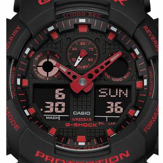 ΡΟΛΟΙ CASIO GA-100BNR-1AER CASIO G-Shock Ignite Red Limited Edition Black Rubber Strap