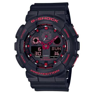 ΡΟΛΟΙ CASIO GA-100BNR-1AER CASIO G-Shock Ignite Red Limited Edition Black Rubber Strap