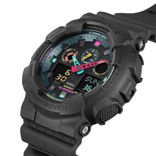 ΡΟΛΟΙ CASIO GA-100MF-1AER G-SHOCK Dual Time Chronograph Black Rubber Strap