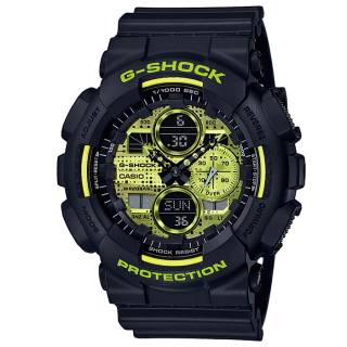 ΡΟΛΟΙ CASIO GA-140DC-1AER CASIO G-SHOCK Chronograph Black Rubber Strap