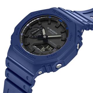 ΡΟΛΟΙ CASIO  GA-2100-2AER CASIO G-SHOCK Chronograph Blue Rubber Strap