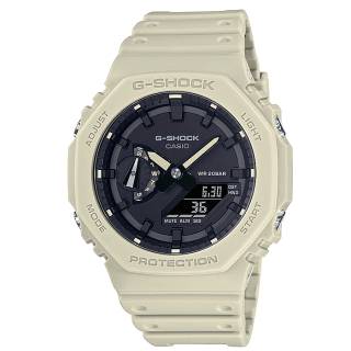 ΡΟΛΟΙ CASIO  GA-2100-5AER CASIO G-SHOCK Chronograph Beige Rubber Strap