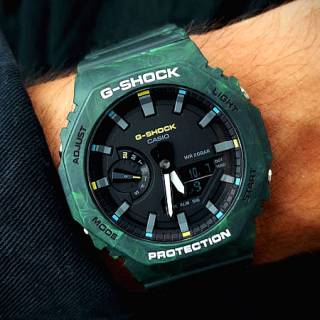 ΡΟΛΟΙ CASIO  GA-2100FR-3AER CASIO G-SHOCK Chronograph Green Resin Strap