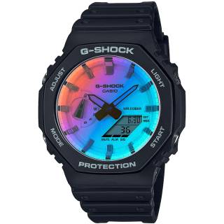 ΡΟΛΟΙ CASIO GA-2100SR-1AER CASIO G-SHOCK Chronograph Black Rubber Strap