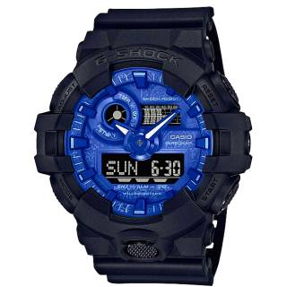 ΡΟΛΟΙ CASIO  GA-700BP-1AER CASIO G-SHOCK Chronograph Black Rubber Strap