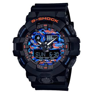 ΡΟΛΟΙ CASIO  GA-700CT-1AER CASIO G-SHOCK Chronograph Black Rubber Strap