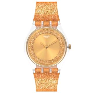 ΡΟΛΟΙ SWATCH  GE285 SWATCH Gents Sparklingot Crystals Gold Silicone Strap