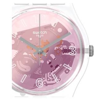 ΡΟΛΟΙ SWATCH GE290 SWATCH Gents Pink Disco Fever White Silicone Strap