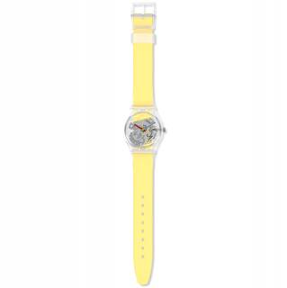 ΡΟΛΟΙ SWATCH  GE291 SWATCH Clearly Yellow Striped with Yellow Silicone Strap