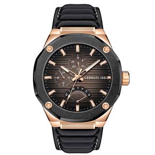 ΡΟΛΟΙ CERRUTI  CIWGF2008002 CERRUTI Razzuolo Black Leather Strap