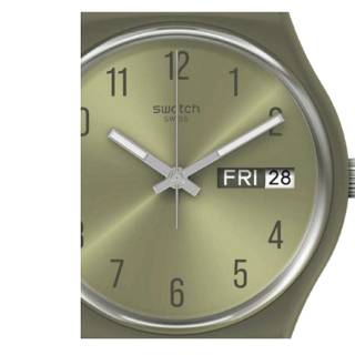 ΡΟΛΟΙ SWATCH GG712 SWATCH Gents Pearlygreen Khaki Silicone Strap