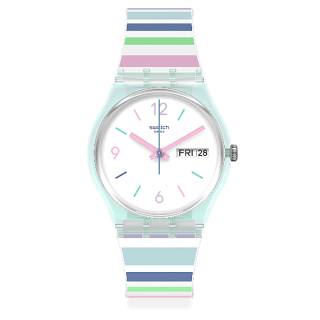 ΡΟΛΟΙ SWATCH GL702 SWATCH Pastel Zebra Multicolor Rubber Strap