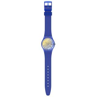 ΡΟΛΟΙ SWATCH GN278 SWATCH Gents Yellow Disco Fever Blue Silicone Strap