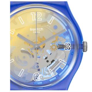 ΡΟΛΟΙ SWATCH GN278 SWATCH Gents Yellow Disco Fever Blue Silicone Strap