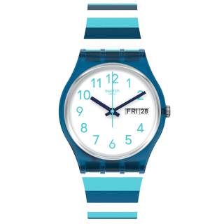 ΡΟΛΟΙ SWATCH GN728 SWATCH Gents Striped Waves Two Tone Plastic Strap