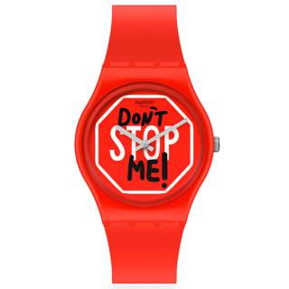 ΡΟΛΟΙ SWATCH GR183 SWATCH Don't Stop Me ! Red Silicone Strap