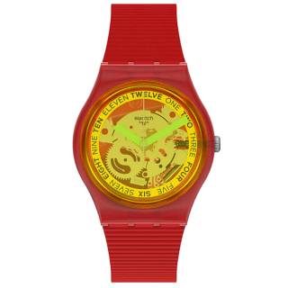 ΡΟΛΟΙ SWATCH GR185 SWATCH Monthly Drops Retro-Rosso Silicone Strap