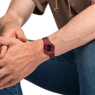 ΡΟΛΟΙ SWATCH  GR405 SWATCH Worldhood Redbaya Purple Silicone Strap