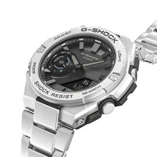 ΡΟΛΟΙ CASIO  GST-B500D-1A1ER CASIO G-SHOCK Smartwatch Tough Solar Chronograph Silver Stainless Steel Bracelet