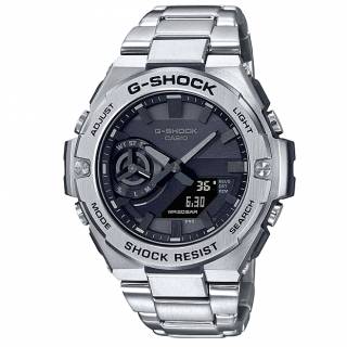 ΡΟΛΟΙ CASIO  GST-B500D-1A1ER CASIO G-SHOCK Smartwatch Tough Solar Chronograph Silver Stainless Steel Bracelet